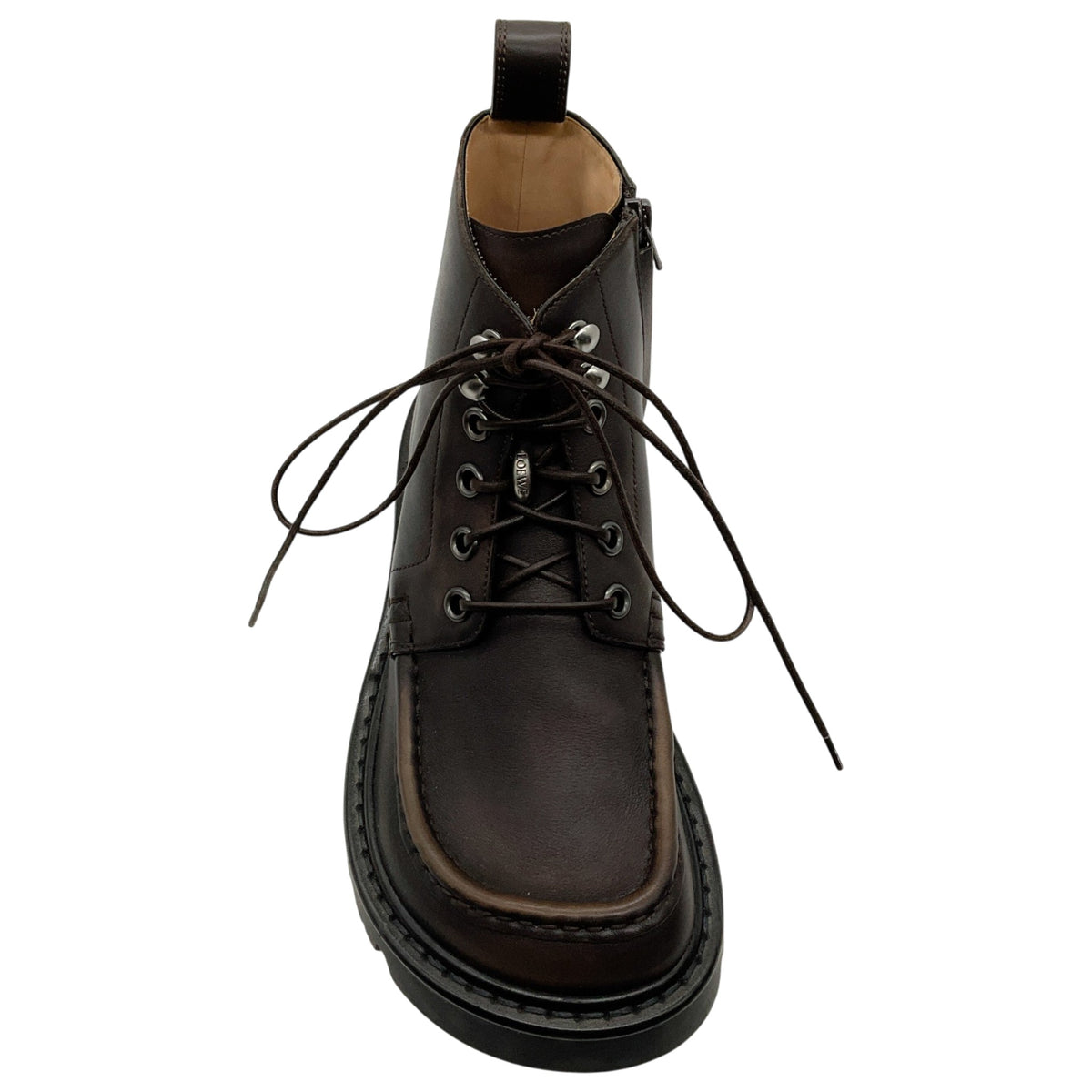 Loewe Brown Leather Sierra Combat Boots