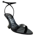 Load image into Gallery viewer, Casadei Black Patent Lather Elodie Tiffany Sandals
