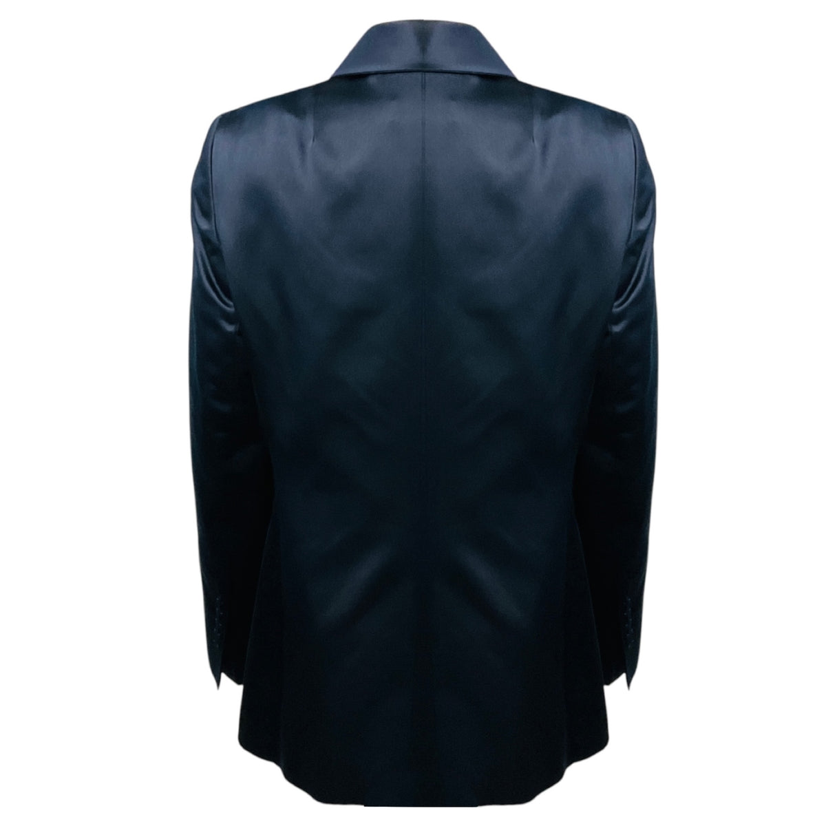 Akris Navy Blue / Black Silk Tuxedo Blazer Jacket