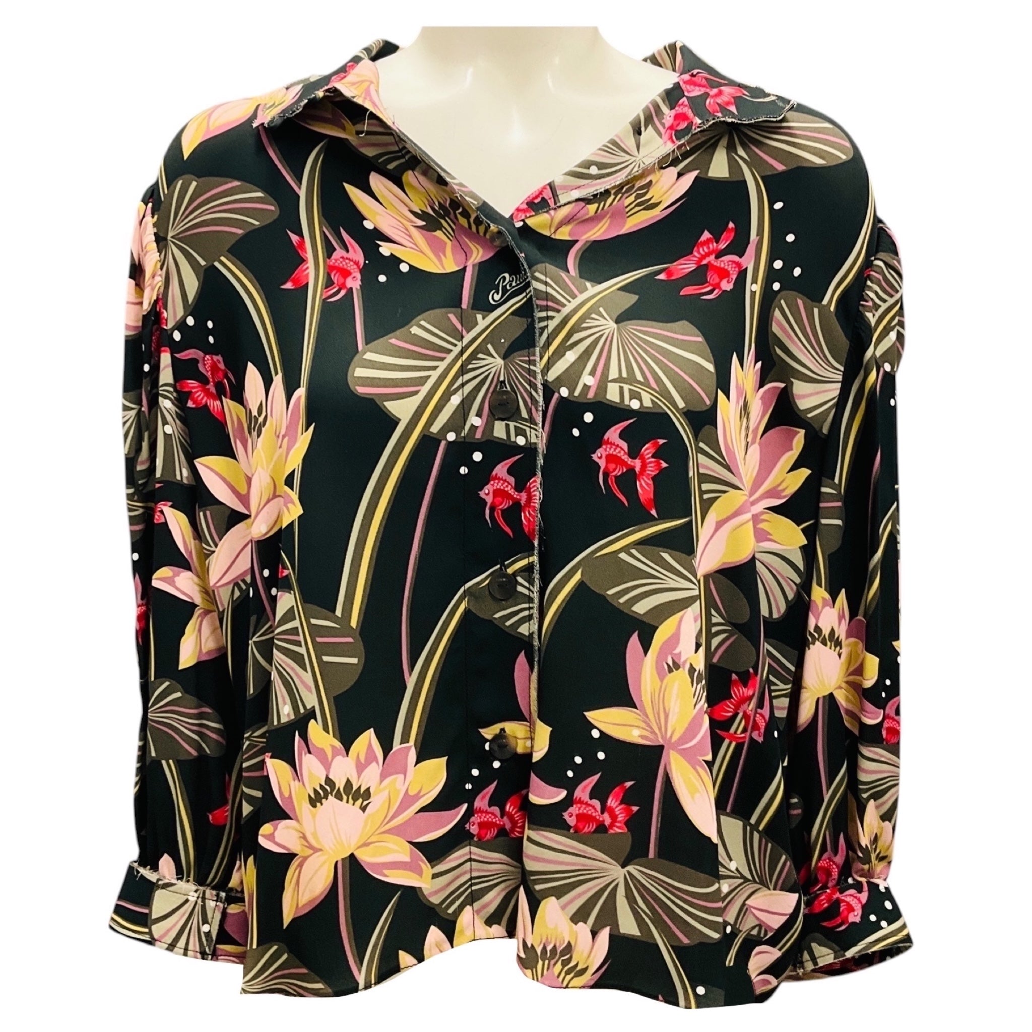 Loewe x Paula's Ibiza Black Multi Tropical Print Blouse