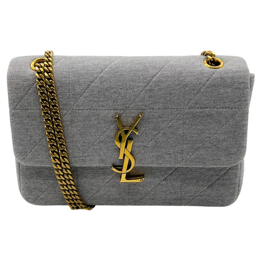 Saint Laurent Grey Jersey Mini Quilted Jamie Shoulder Bag
