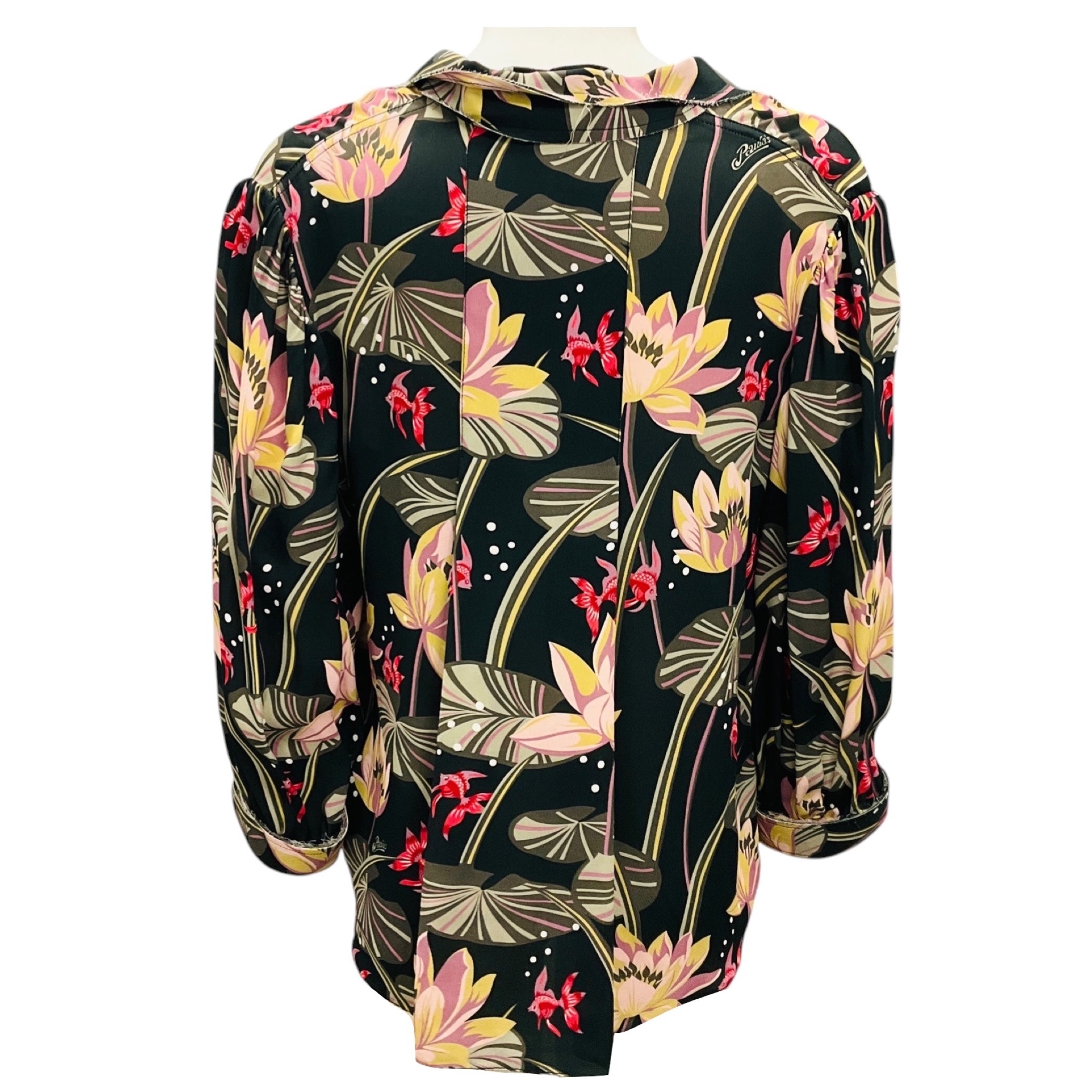 Loewe x Paula's Ibiza Black Multi Tropical Print Blouse