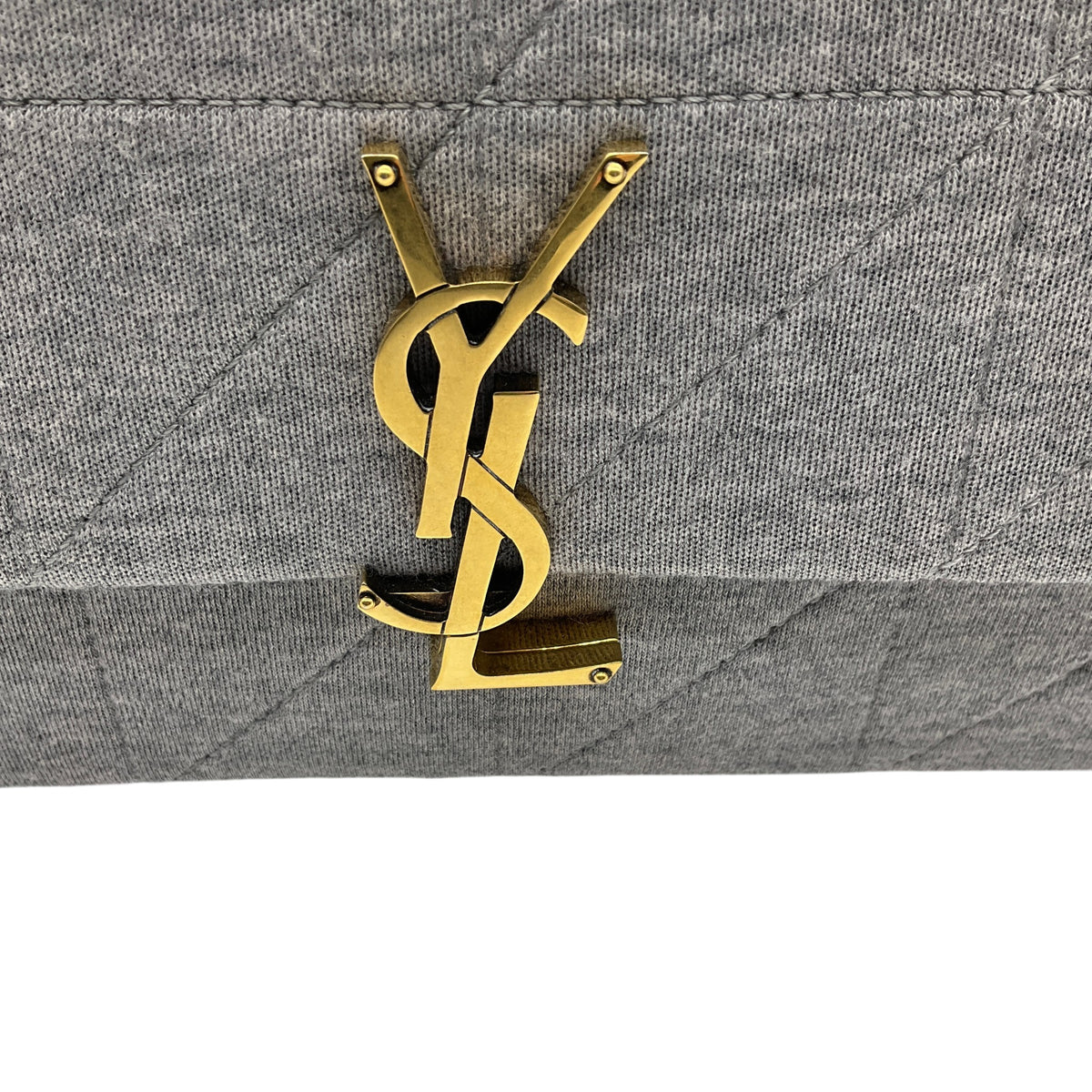 Saint Laurent Grey Jersey Mini Quilted Jamie Shoulder Bag