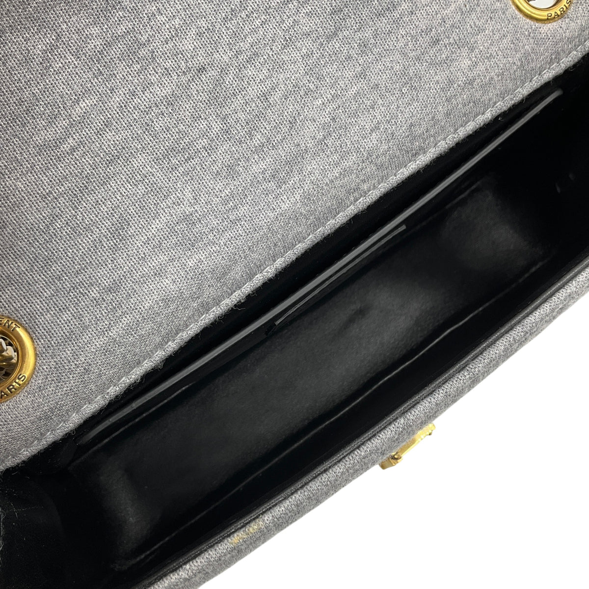 Saint Laurent Grey Jersey Mini Quilted Jamie Shoulder Bag