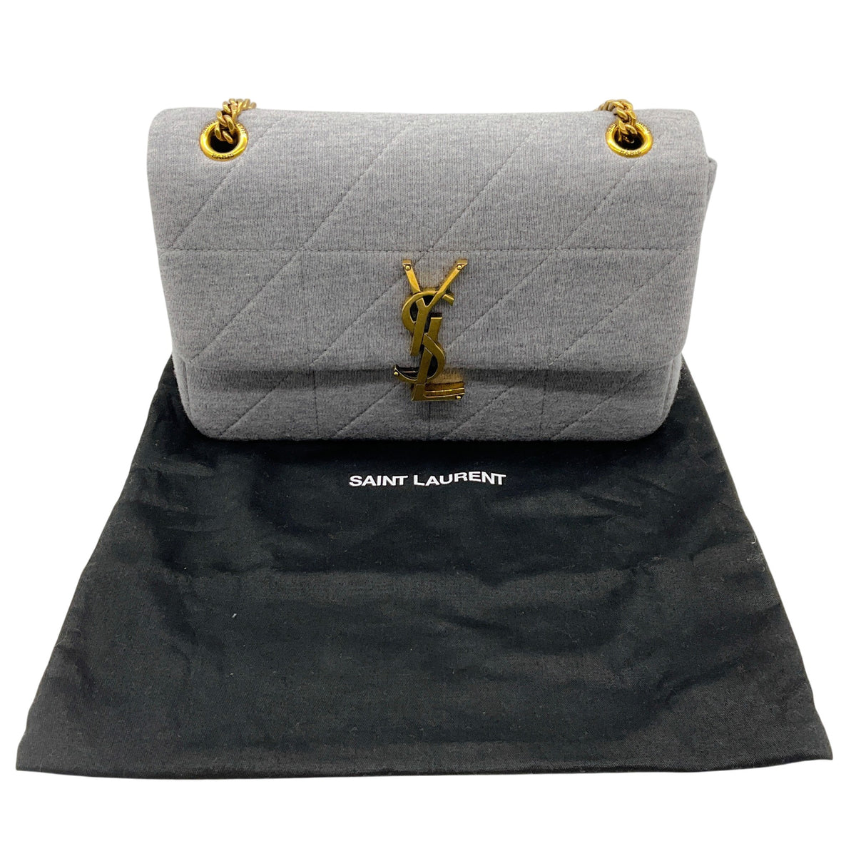 Saint Laurent Grey Jersey Mini Quilted Jamie Shoulder Bag