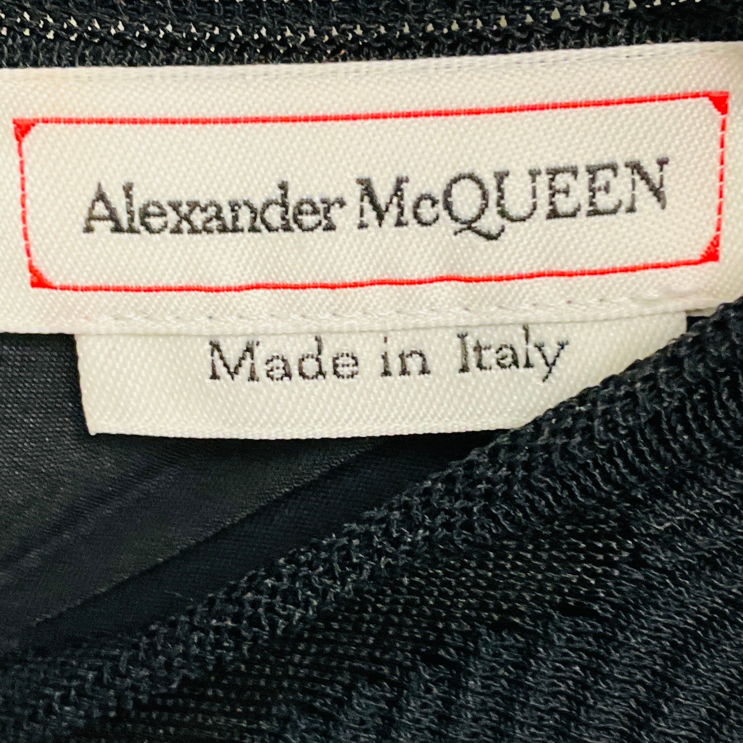 Alexander McQueen Black Mesh Paneled Trapeze Midi Dress