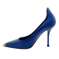 Load image into Gallery viewer, Alexander McQueen Electric Blue High Back Pointed Toe Pumps
