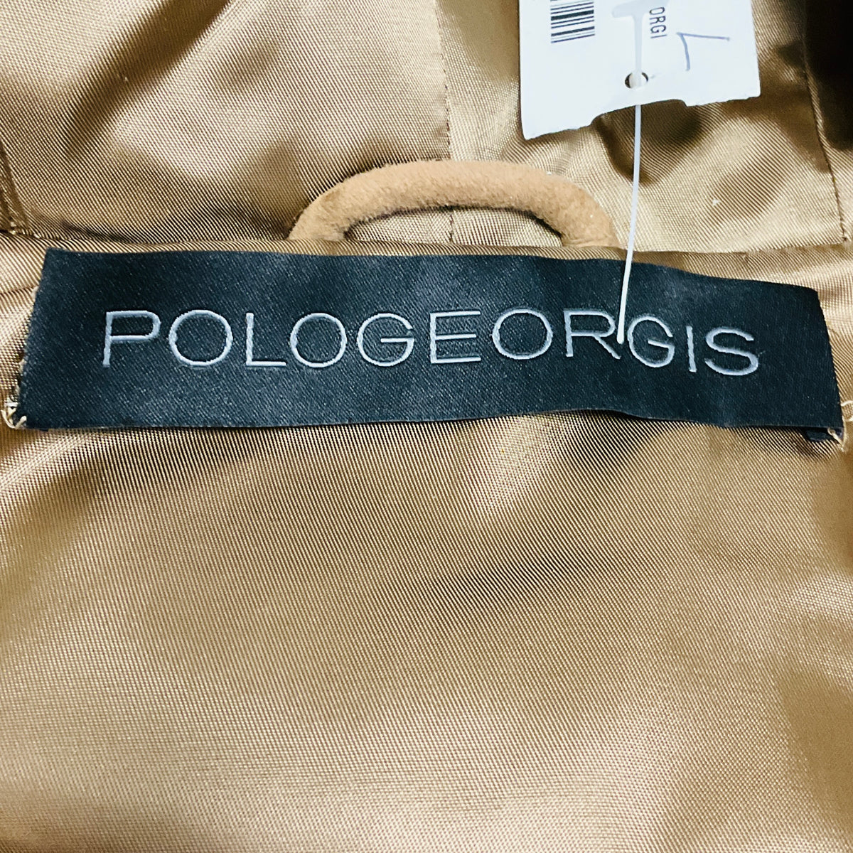 Pologeorgis Tan Hooded Lamb Shearling Jacket