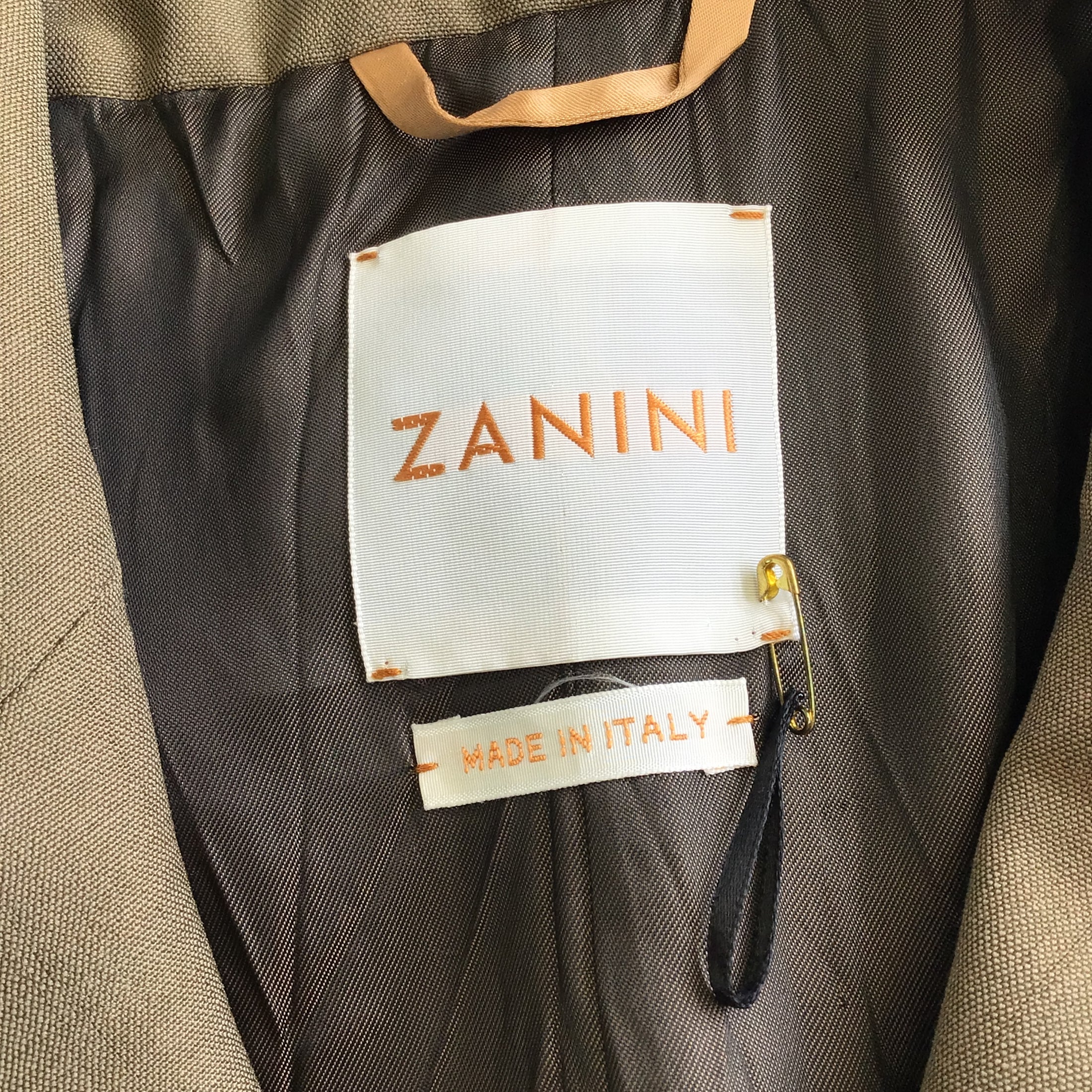 Zanini Olive Green Wool and Mohair Blazer