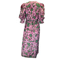 Load image into Gallery viewer, Muveil Pink / Green / Burgundy Stamp Print Midi Dress
