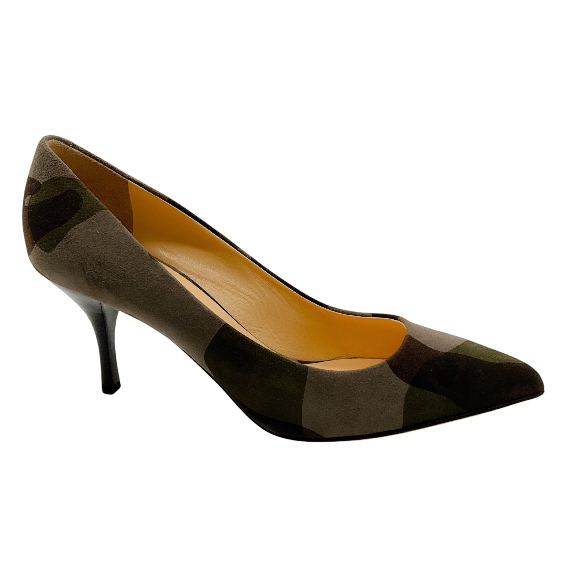 Giuseppe Zanotti Green Camo Suede Pumps