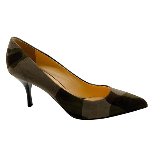 Giuseppe Zanotti Green Camo Suede Pumps