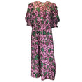 Load image into Gallery viewer, Muveil Pink / Green / Burgundy Stamp Print Midi Dress
