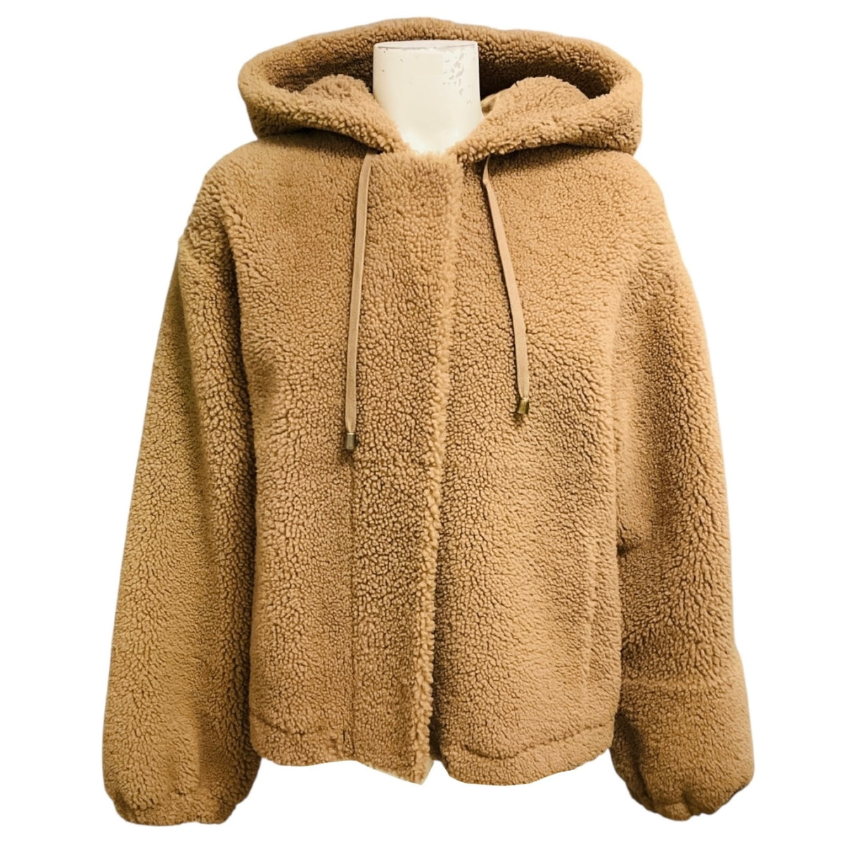 Pologeorgis Tan Hooded Lamb Shearling Jacket
