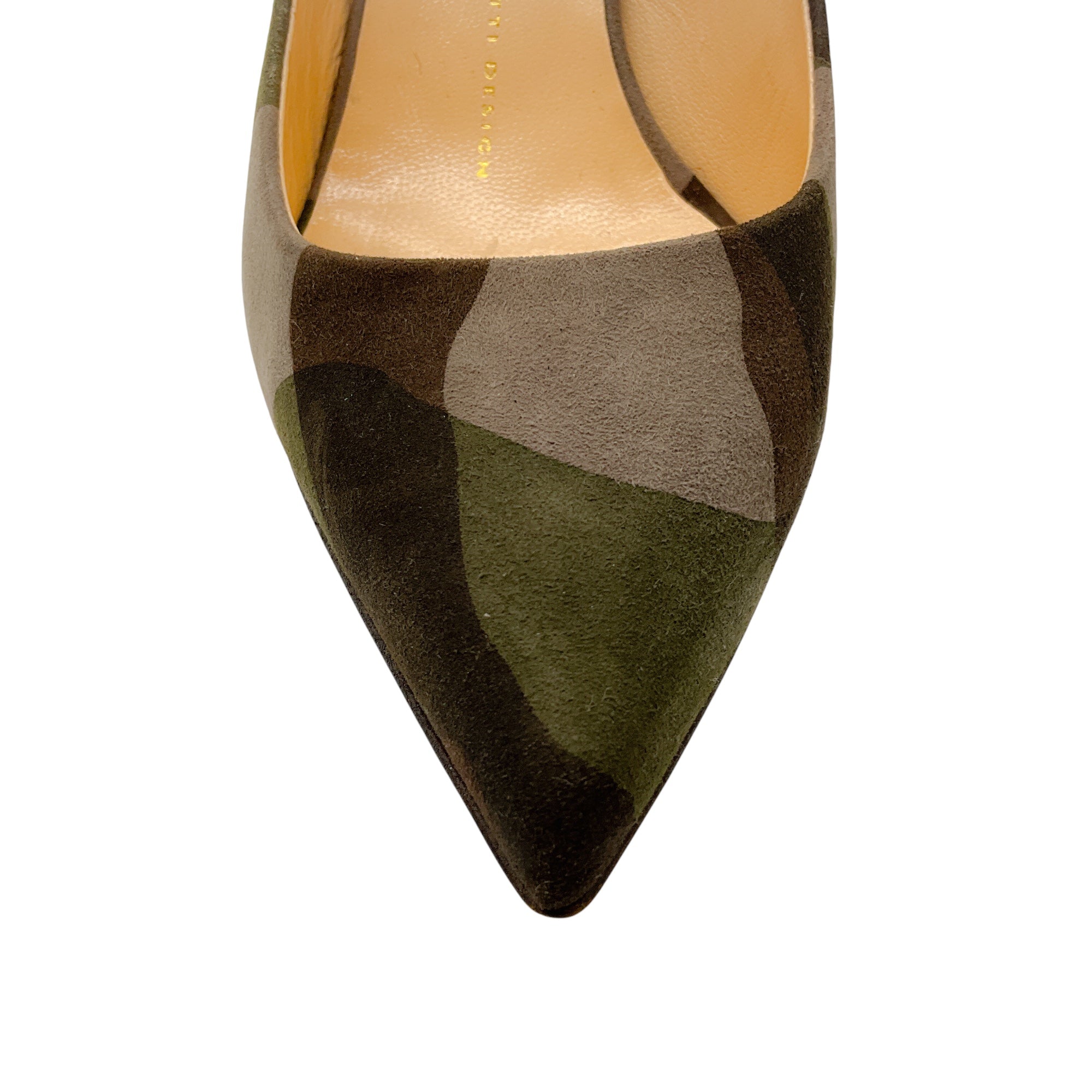 Giuseppe Zanotti Green Camo Suede Pumps