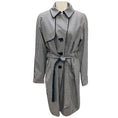 Load image into Gallery viewer, Paul Stuart Navy Blue / White Gingham Check Trench Coat with Belt
