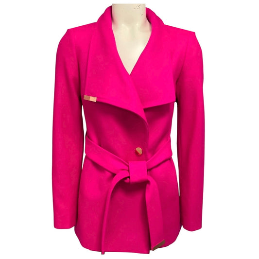 Ted Baker Fuchsia Pink Keyla Short Wrap Coat with Belt