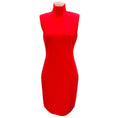 Load image into Gallery viewer, Max Mara Red Larix Sleeveless Wool Stretch Knit Turtleneck Dress
