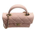 Load image into Gallery viewer, Chanel Pale Pink Quilted Caviar Leather Retro Top Handle Flap Bag
