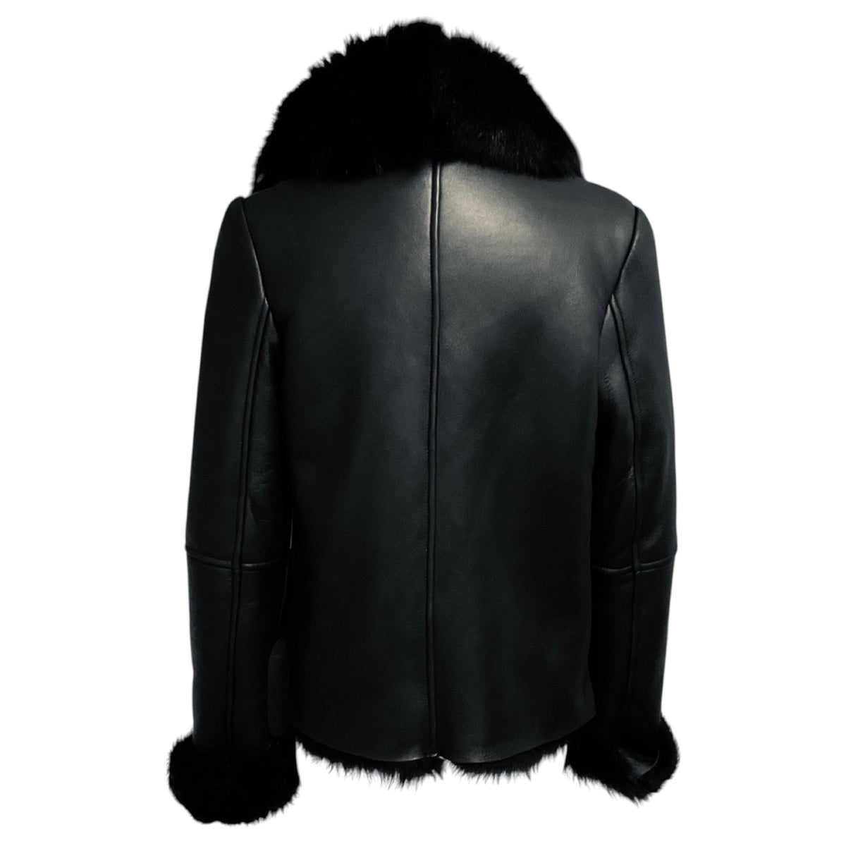 Michelle Mason Black Lamb Shearling Toggle Jacket