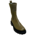 Load image into Gallery viewer, Peserico Olive Leather Boots with Ribbed Knit


