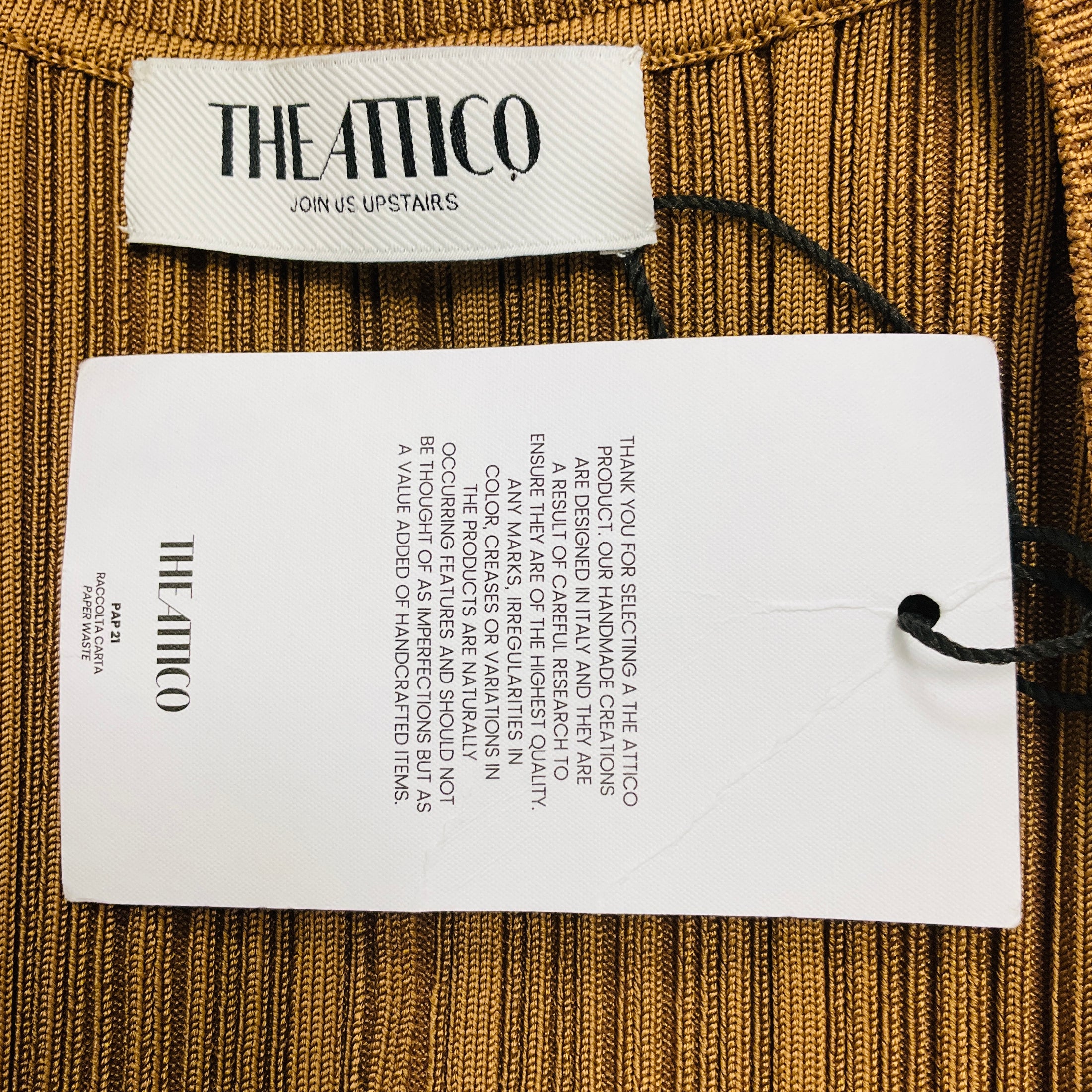 The Attico Light Brown Sleeveless Ribbed Knit Romper