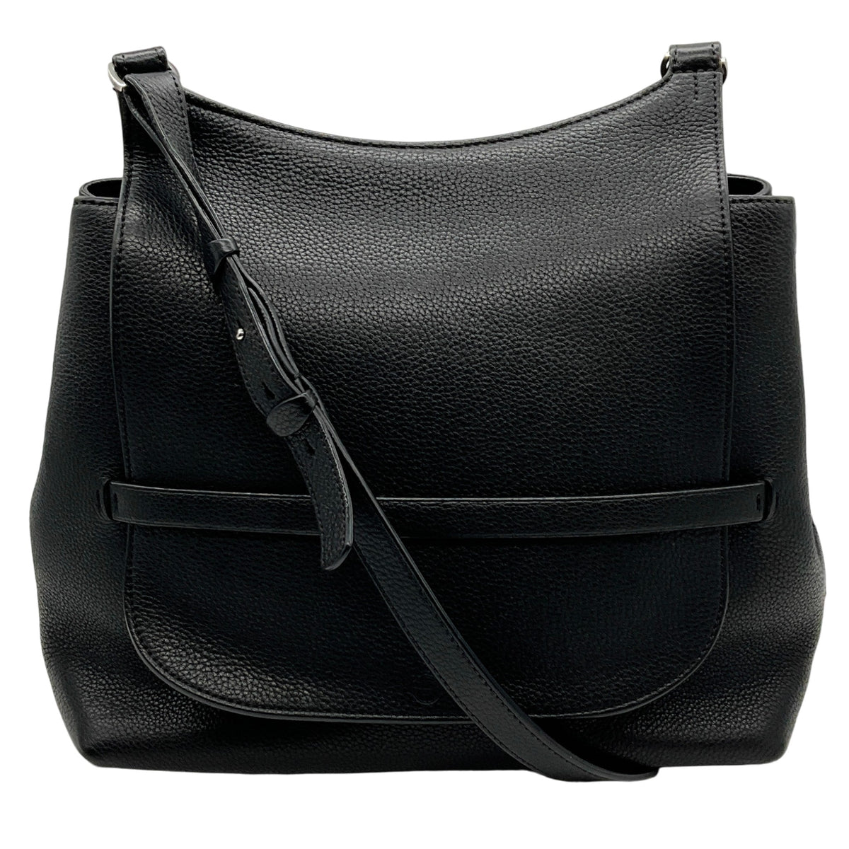 The Row Black Pebbled Leather Sideby Shoulder Bag
