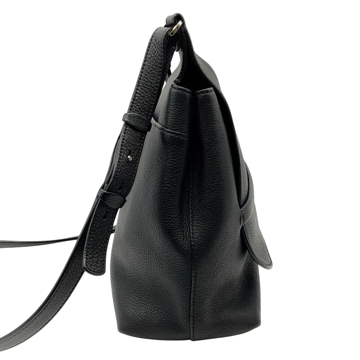 The Row Black Pebbled Leather Sideby Shoulder Bag
