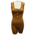 Load image into Gallery viewer, The Attico Light Brown Sleeveless Ribbed Knit Romper
