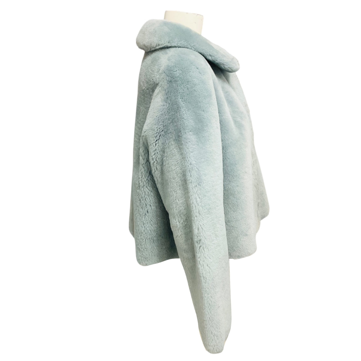 Fleurette Blue Cropped Shearling Jacket