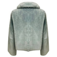 Load image into Gallery viewer, Fleurette Blue Cropped Shearling Jacket
