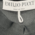 Load image into Gallery viewer, Emilio Pucci Black Pleated Three Quarter Sleeved Knit Sweater with Mesh Detailed Sleeves
