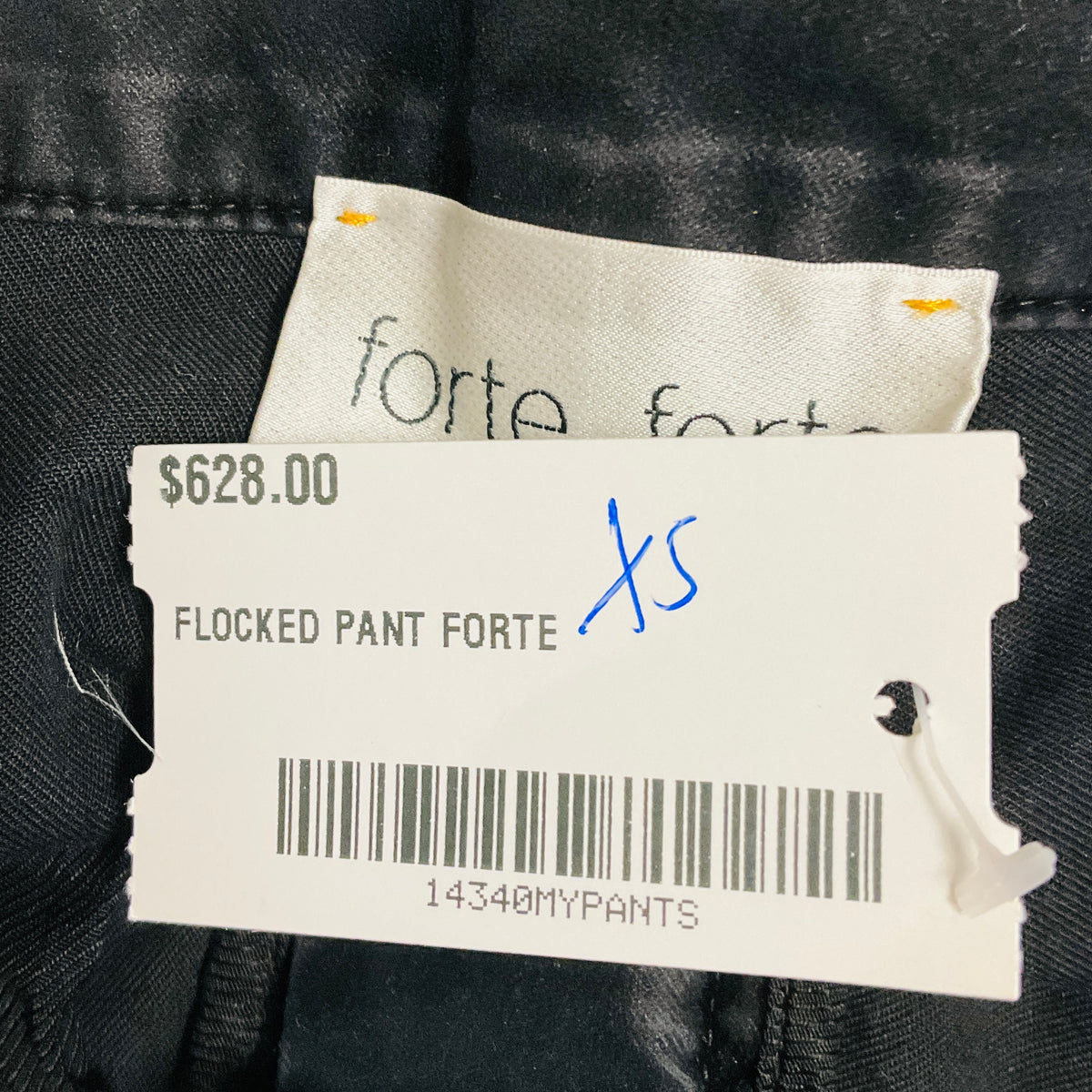 forte_forte Black Cotton Flocked Pant