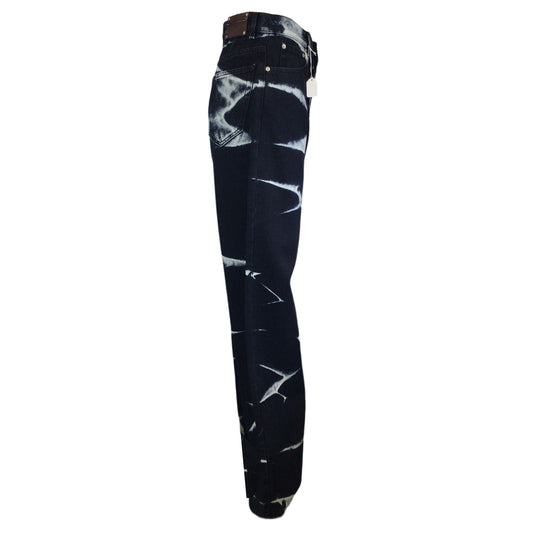 Dries Van Noten Black / White Marble Bleach Tie-Dye Peyton Jeans