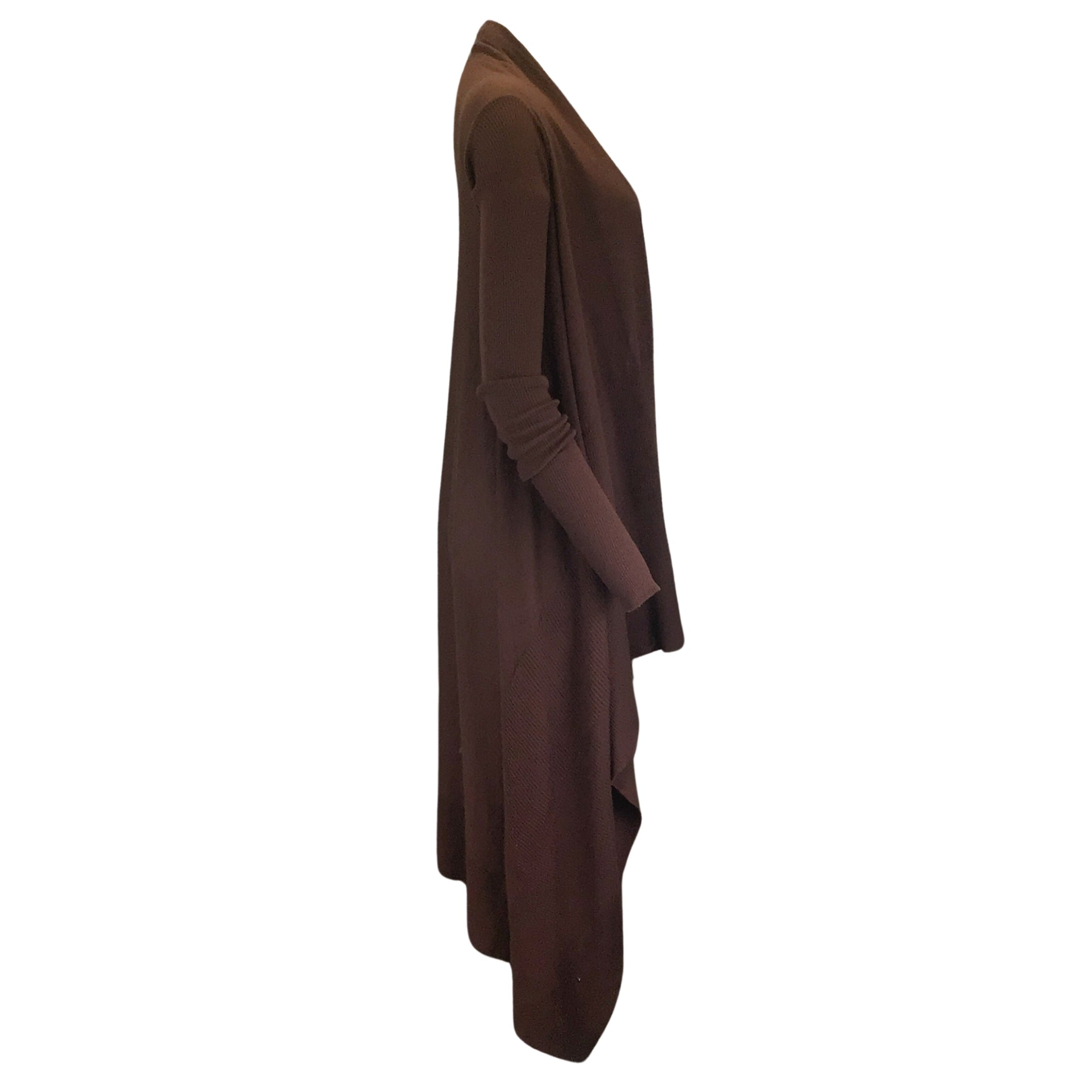 Rick Owens Brown Long Cashmere Cardigan Sweater