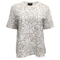 Load image into Gallery viewer, Chanel White / Silver Camellia Print Short Sleeved Tee Shirt

