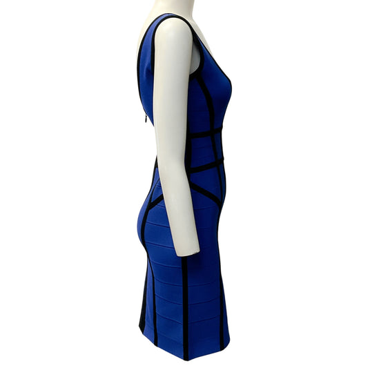 Herve Leger Cobalt / Black Bandage Dress