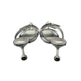 Load image into Gallery viewer, Alexandre Birman Silver Metallic Bow Detail Clarita Square 85 Leather Sandal
