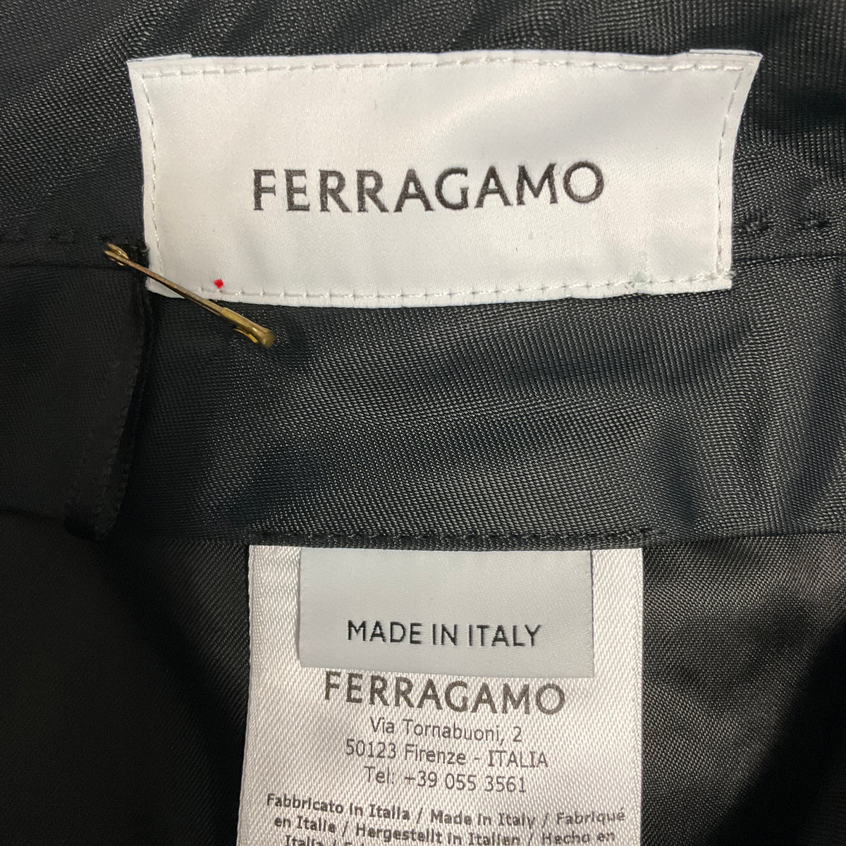 Ferragamo Grey Houndstooth Patterned Wool Trousers / Pants