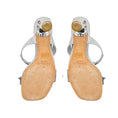 Load image into Gallery viewer, Alexandre Birman Silver Metallic Bow Detail Clarita Square 85 Leather Sandal
