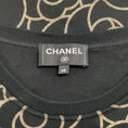 Load image into Gallery viewer, Chanel Black / Gold Camellia Print Short Sleeved Tee Shirt
