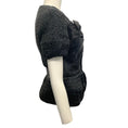 Load image into Gallery viewer, Giorgio Armani Black Leather Puckered Short Sleeved Jacket
