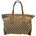 Load image into Gallery viewer, Gucci Beige / Brown Supreme GG Canvas Ophidia Tote Handbag with Tan Leather Trim
