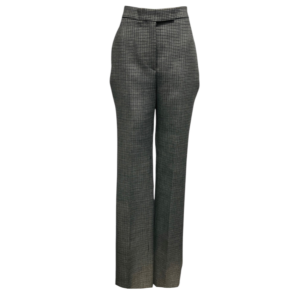 Ferragamo Grey Houndstooth Patterned Wool Trousers / Pants