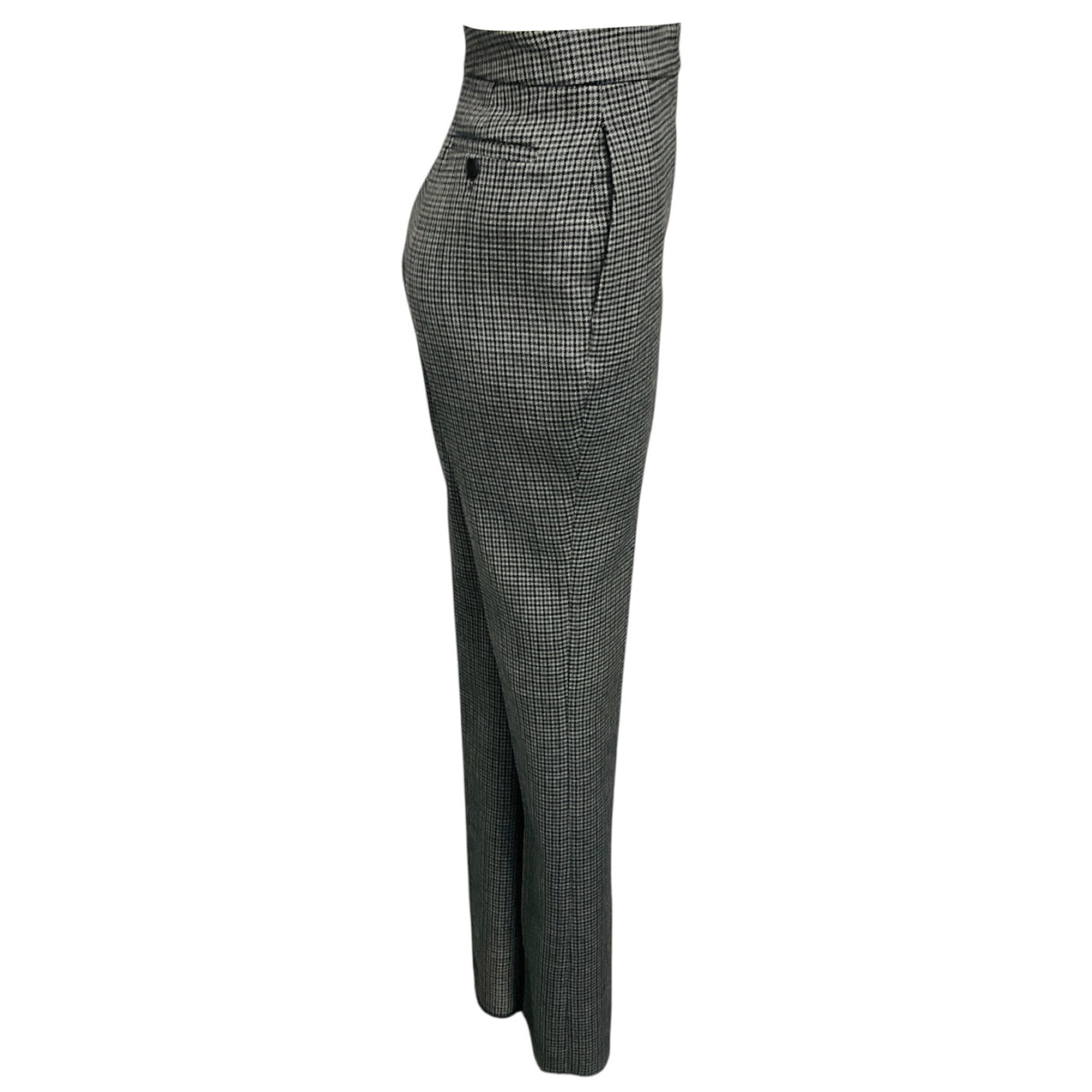 Ferragamo Grey Houndstooth Patterned Wool Trousers / Pants