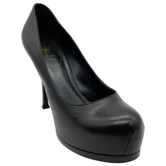 Saint Laurent Black Leather Tribute Platform Pumps