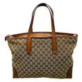 Load image into Gallery viewer, Gucci Beige / Brown Supreme GG Canvas Ophidia Tote Handbag with Tan Leather Trim
