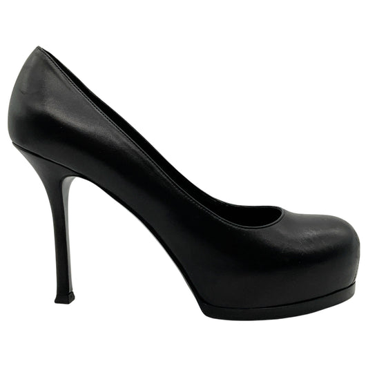 Saint Laurent Black Leather Tribute Platform Pumps