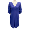 Load image into Gallery viewer, Valentino Indigo Three-Quarter Sleeved V-Neck Wool Dress
