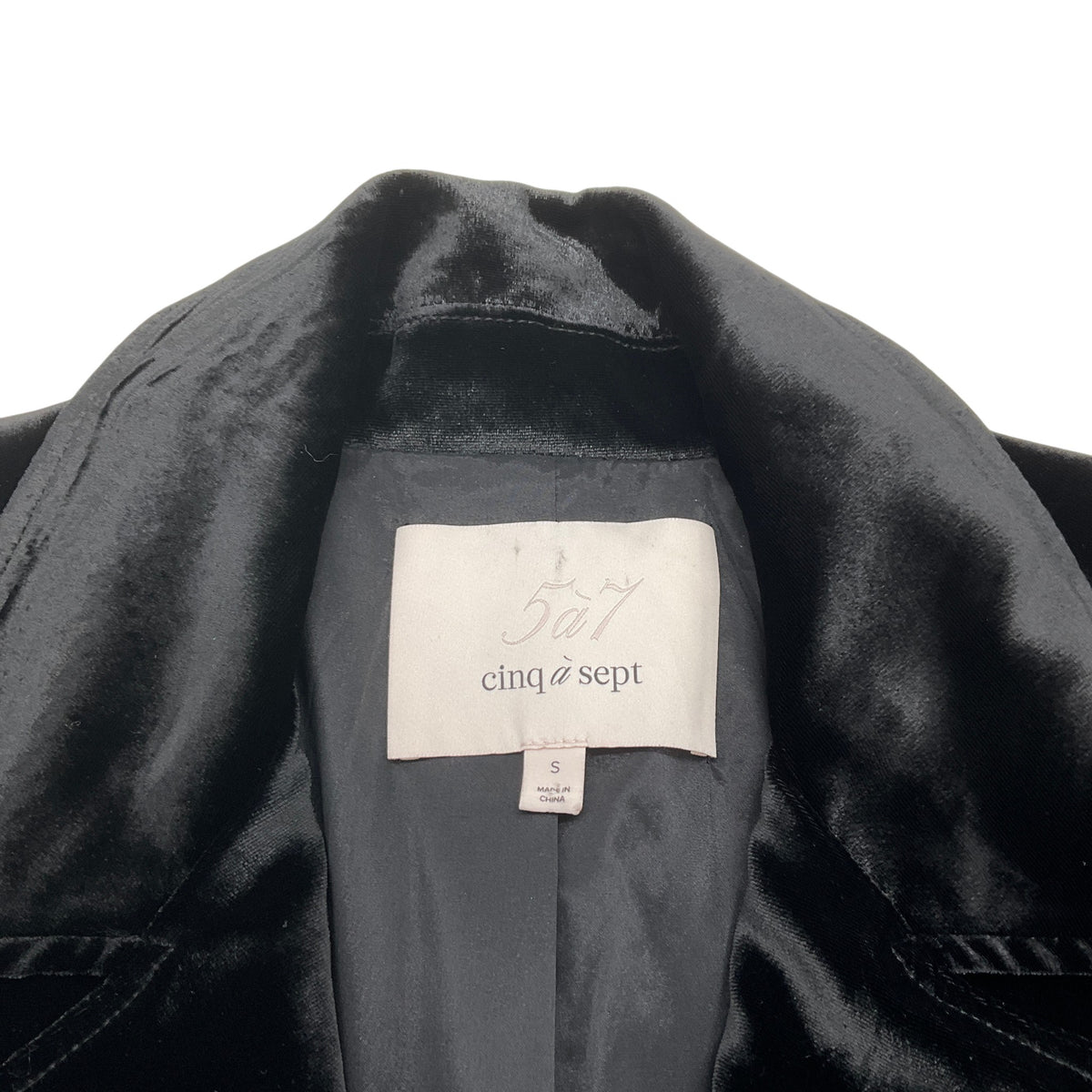 Cinq à Sept Black Velvet Drawstring Waist Jacket
